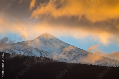 Sunset sky over volcano Teide