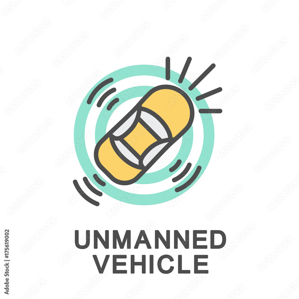 Vetor do Stock: Icon unmanned vehicle. A car equipped with an automatic ...
