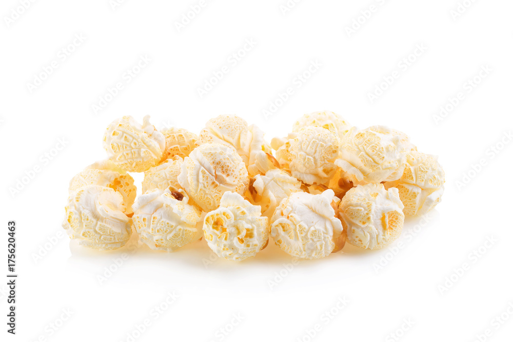 close-up popcorn isolated on a white background close-up popcorn isolated on a white background