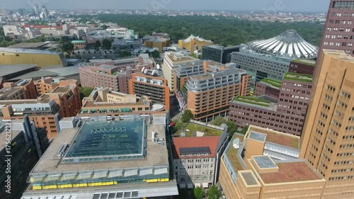 Panoramic aerial view of Berlin Potsdamer Platz area. photo