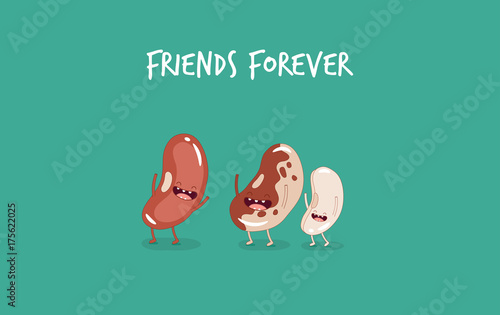 Funny kidney beans. Vector illustration