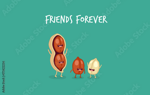 Funny peanut. Vector illustrations