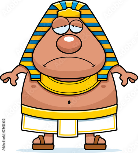 Sad Cartoon Egyptian Pharaoh