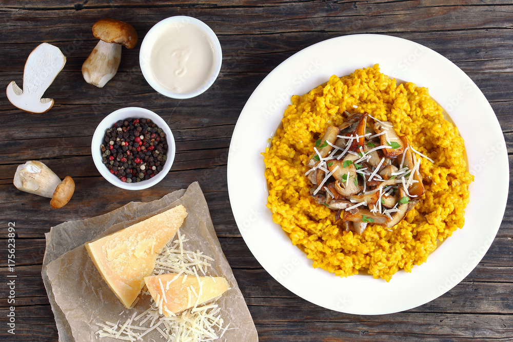 saffron creamy risotto with fried porcini saffron creamy risotto with fried porcini