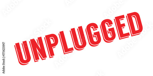 Unplugged rubber stamp. Grunge design with dust scratches. Effects can be easily removed for a clean, crisp look. Color is easily changed.