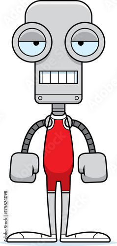 Cartoon Bored Wrestler Robot