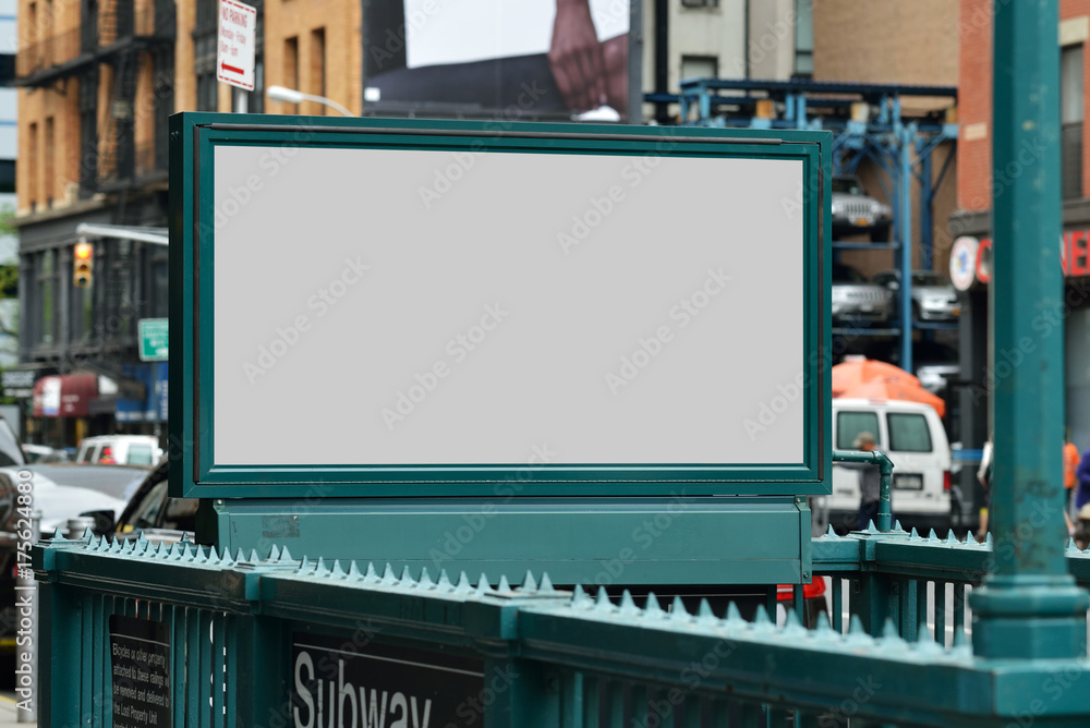 Subway Entrance Billboard - obrazy, fototapety, plakaty 
