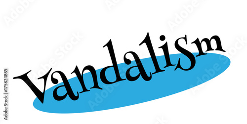Vandalism rubber stamp. Grunge design with dust scratches. Effects can be easily removed for a clean, crisp look. Color is easily changed.