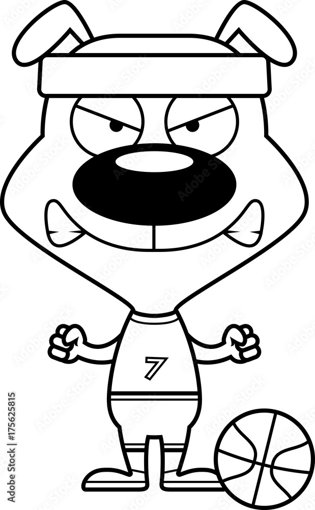 Cartoon Angry Basketball Player Puppy Cartoon Angry Basketball Player Puppy