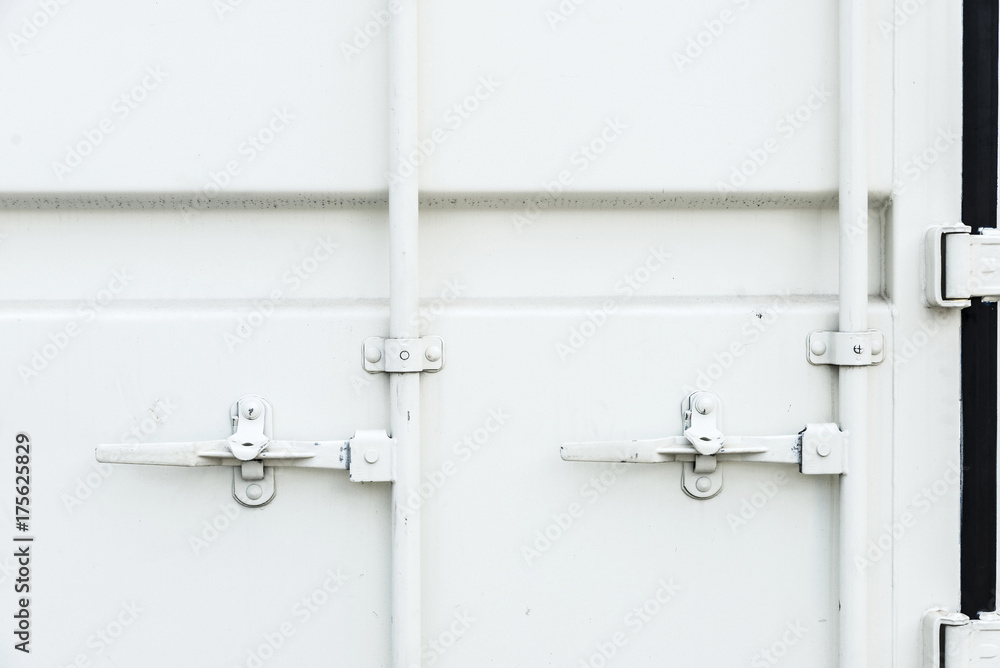 White closed cargo container White closed cargo container