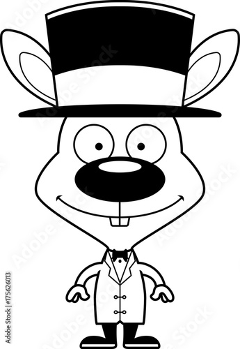 Cartoon Smiling Ringmaster Bunny