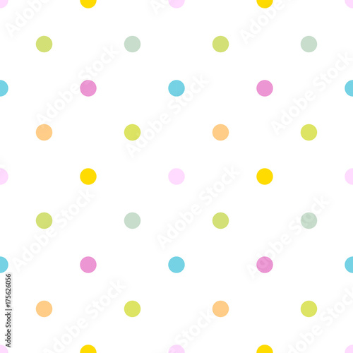 Colorful polka dot seamless pattern
