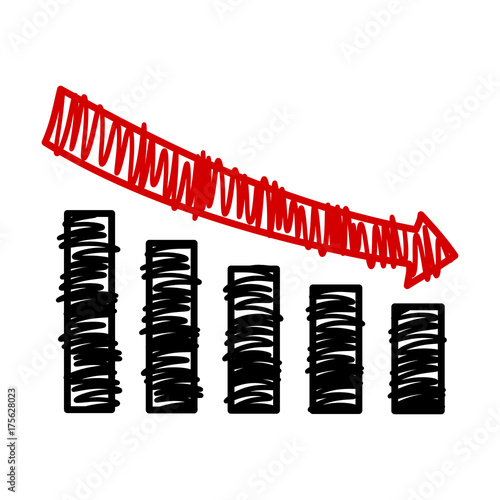 Graph falling. Chart. Statistics.