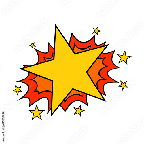 Pop art cartoon comic star.