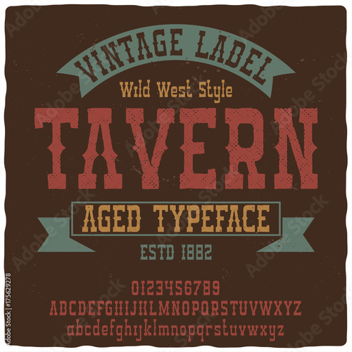 Vintage label typeface named "Tavern". Good handcrafted font for any label design.