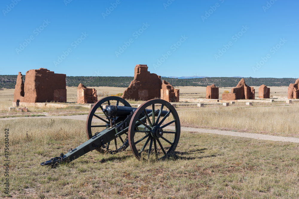 Calvary Cannon and Ruins at Old Fort in New Mexico