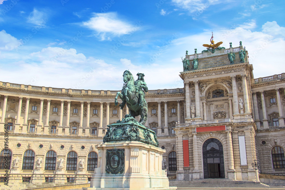 Equestrian statue of Prince Eugene of Savoy in front of the National Library of Austria in Vienna