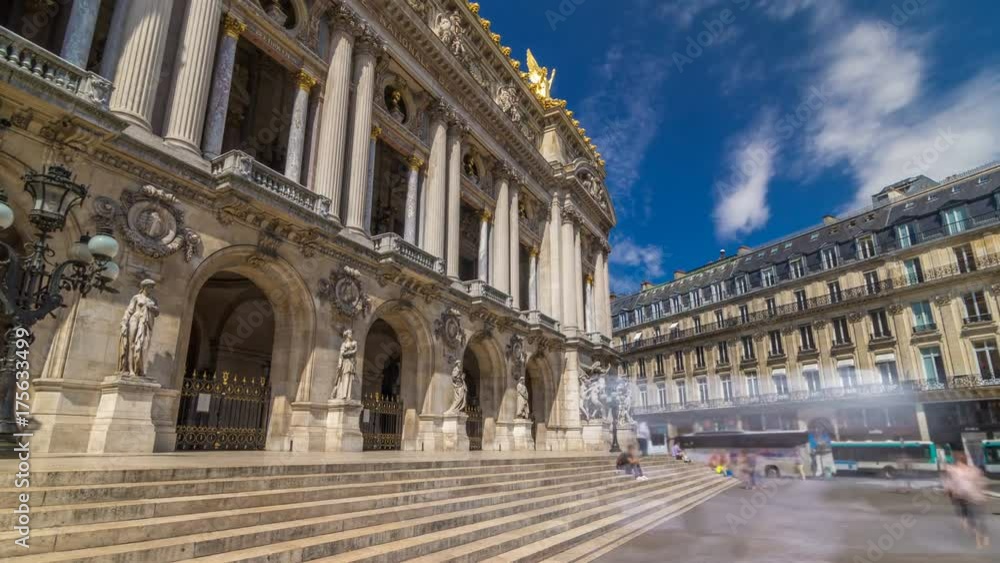 Palais or Opera Garnier The National Academy of Music timelapse hyperlapse in Paris, France. Palais or Opera Garnier The National Academy of Music timelapse hyperlapse in Paris, France.
