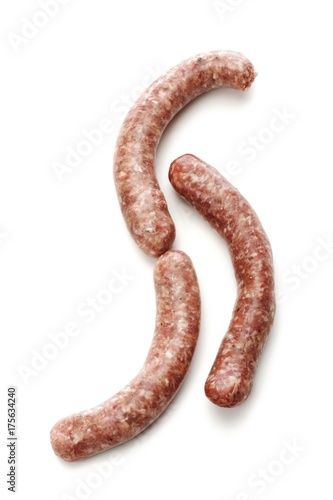 Raw bratwursts