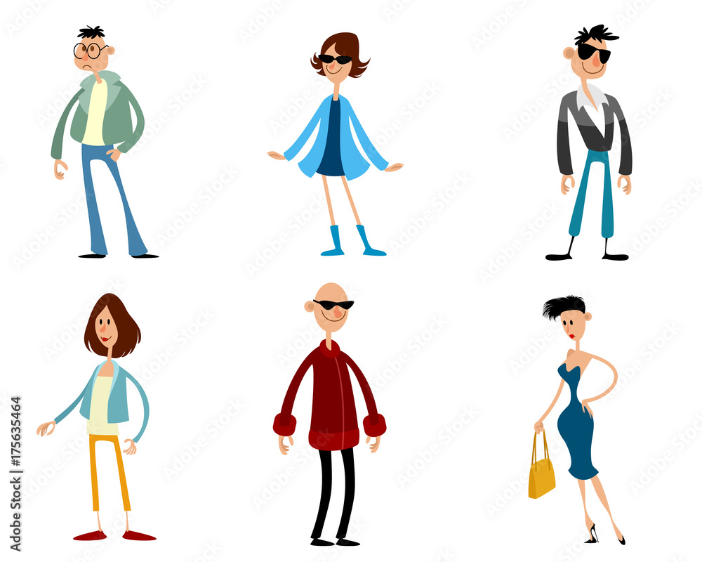 Six fashionable characters Six fashionable characters
