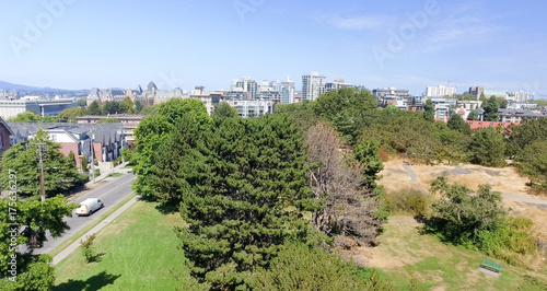 Aerial view of Victoria skyline, Vancouver Island