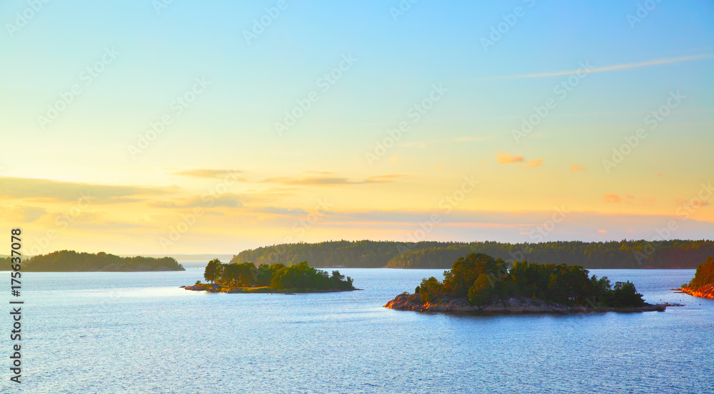 Small islands in the archipelago of Stockholm