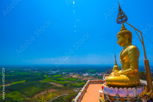 A Buddha statue on top of a mountain in Krabi. Krabi  Thailand.