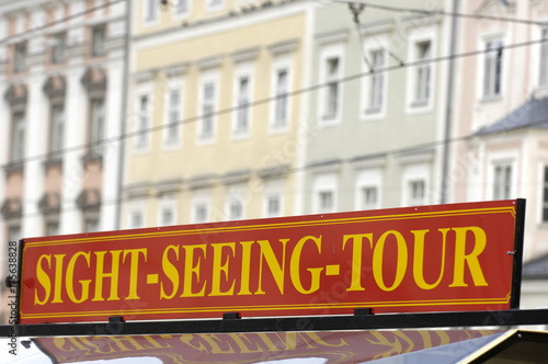 Sign sight-seeing-tour Linz, Oberoesterreich, Austria, Europe photo