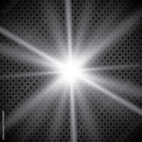 Set of shining lights isolated on a transparent background. The flash flashes with rays and a searchlight. Light effect of glow. The star flashed with sparkles.
