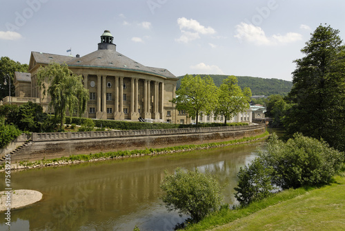 Spa town with the Kurhaus, Spa buildings on the Franconian Saale, Bad Kissingen Lower Franconia Bavaria Rhoen Mountains Germany