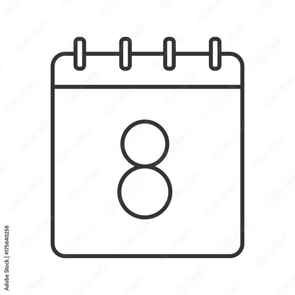 Eighth day of month linear icon Eighth day of month linear icon