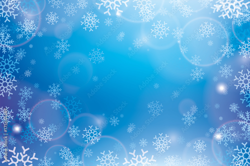 Christmas abstract background. Pattern of snowflakes, snow whirlwind for your winter  project, vector design