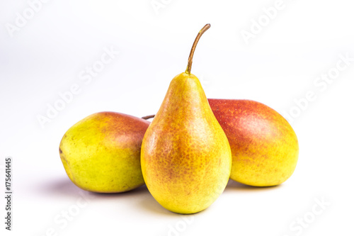 Fresh pears, on white background.