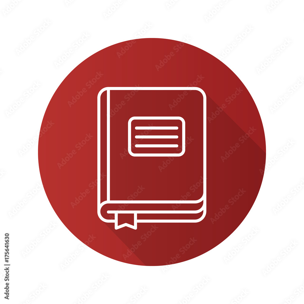 Diary notebook flat linear long shadow icon Diary notebook flat linear long shadow icon
