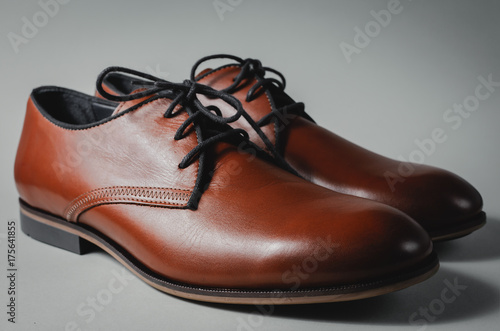 fashion male shoes in grey background