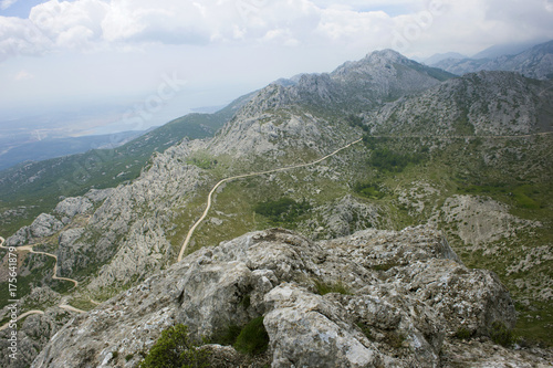 View from peak of Tulove grede, part of Velebit mountain in Croatia, landscape © Nino Pavisic