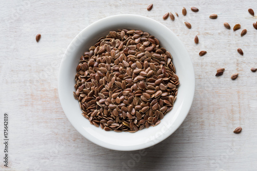 Brown Flaxseeds in a Bowl
