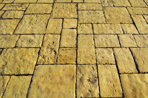 Tablou pe pânză Concrete slabs, freestone imitation on terrace