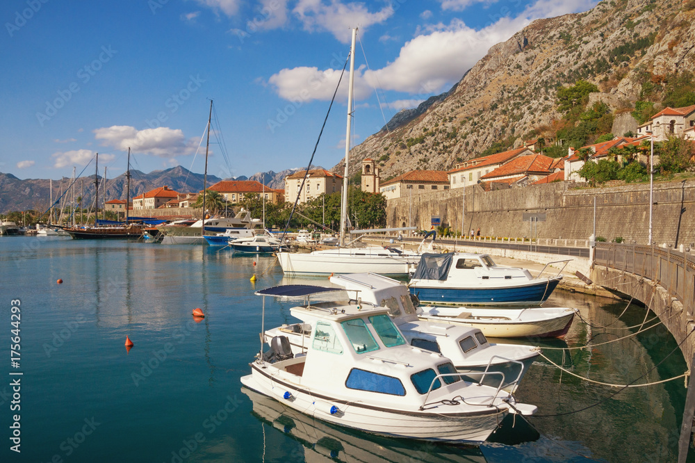 View of Old Town of Kotor and Boka Kotorska Bay. Montenegro