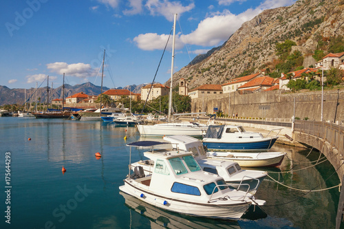 View of Old Town of Kotor and Boka Kotorska Bay. Montenegro