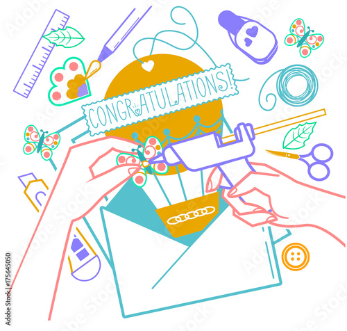 concept of creating postcard
