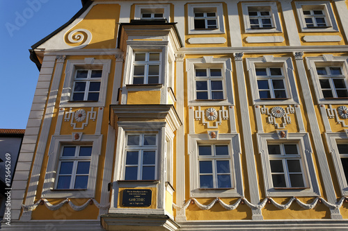 Facade of former inn "zum weissen Lamm", Regensburg, Upper Palatinate, Bavaria, Germany, Europe