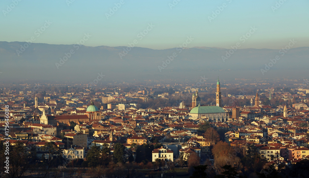 city of vicenza with the symbol of the city called BASILICA PALL
