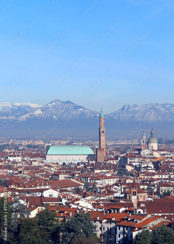 Vicenza in Italy with the historic monument called BASILICA PALL