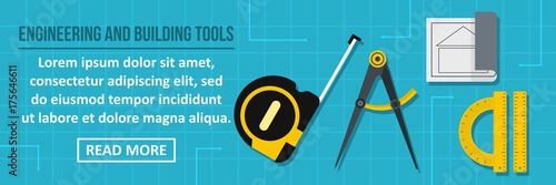 Engineering and building tools banner horizontal concept
