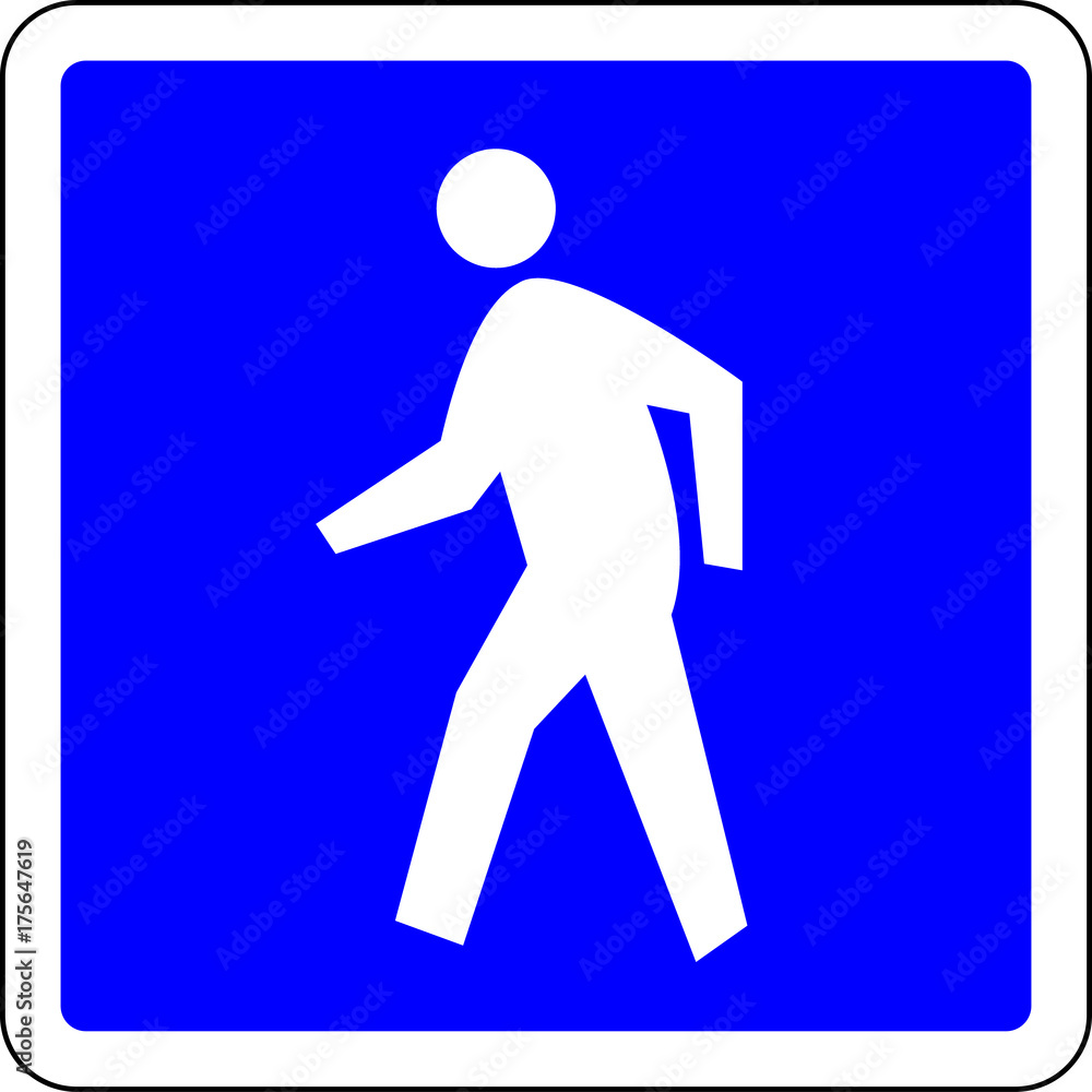Pedestrian allowed road sign Pedestrian allowed road sign