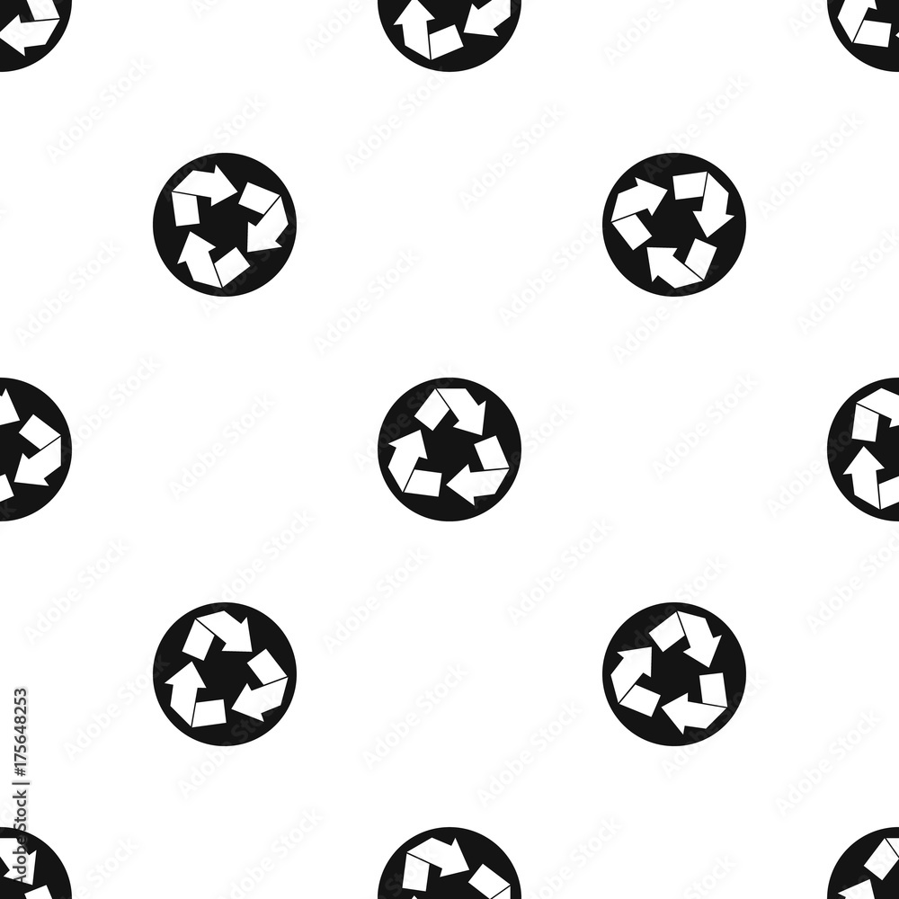 Recycle sign pattern seamless black Recycle sign pattern seamless black
