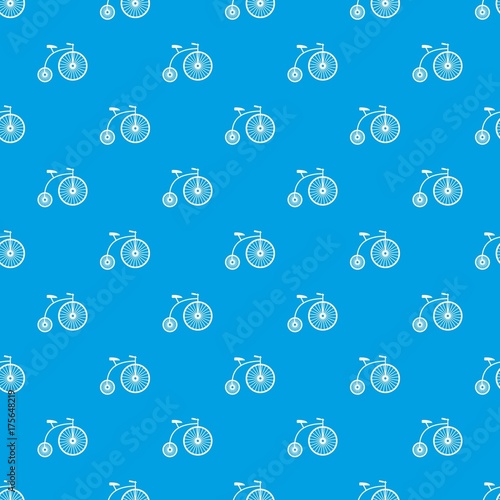 Penny-farthing pattern seamless blue