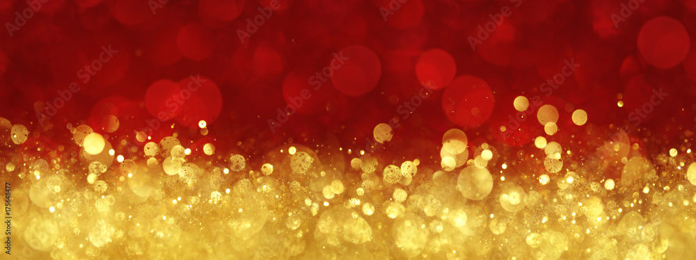 Red and gold abstract Christmas background - obrazy, fototapety, plakaty 