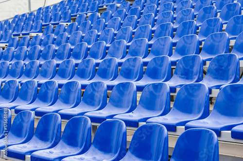 Empty blue stadium seats
